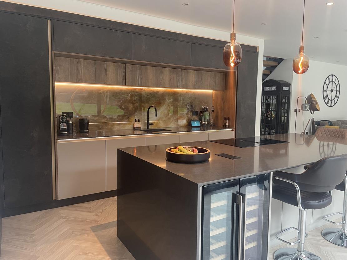 Cutting edge kitchen design showcasing innovative materials and creative use of space.